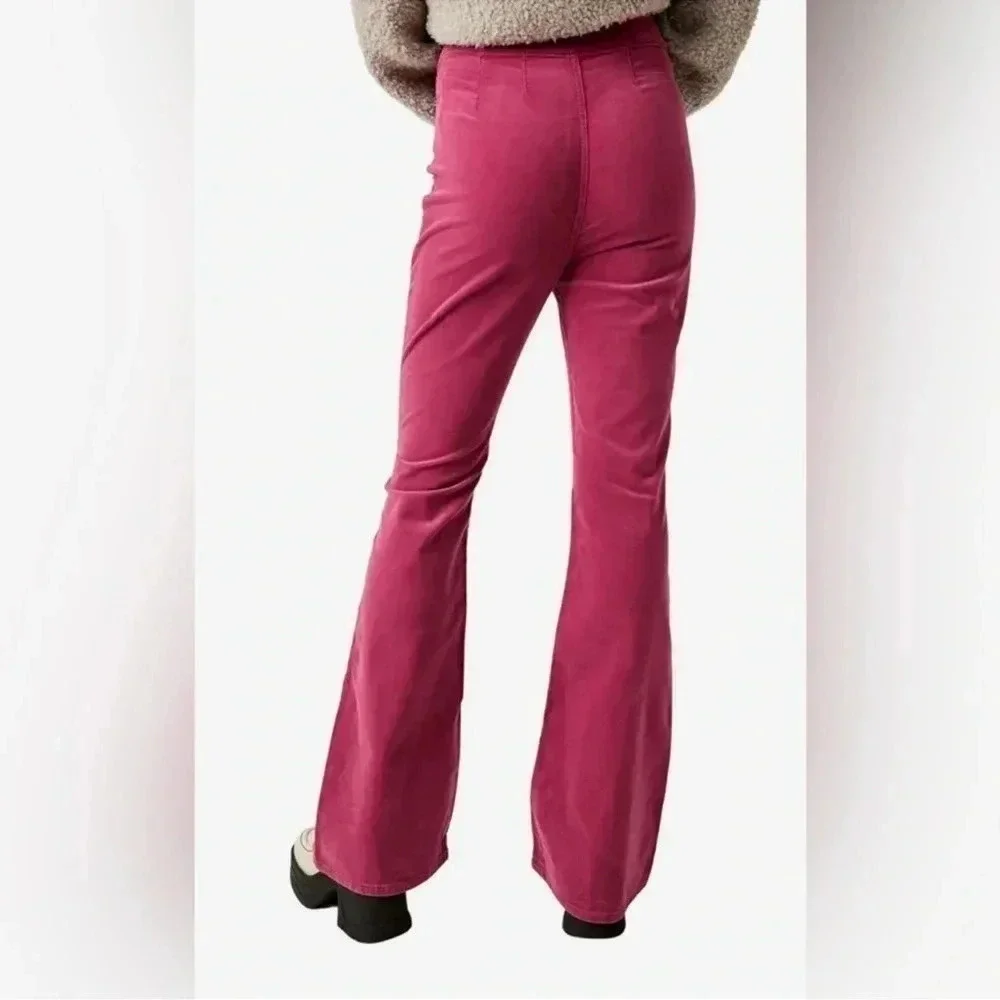 NWT Free People We The Free Jayde Cord Flare Jeans Hot Pink 26